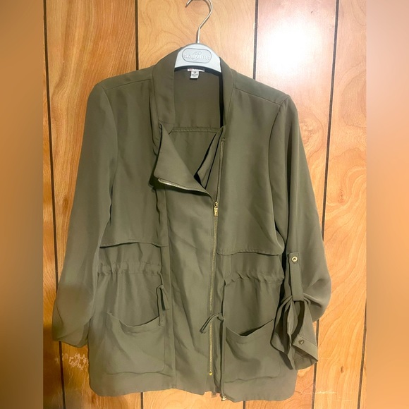 GUESS Navy Green Zip Up - Picture 1 of 2